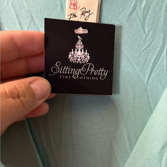 🆕7th Ray Sleeveless Belted Maxi In Nile Blue Gown with Ruffled Tiered Dress M🆕 - Picture 9 of 10